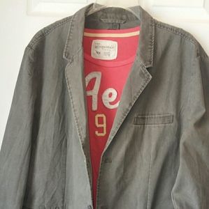 GAP blazer, grey stress denim material.